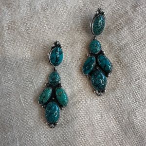 Vintage James Rogers sterling silver turquoise earrings